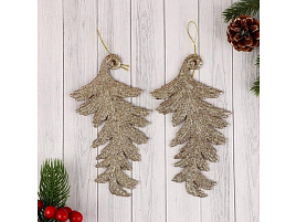 Подвеска пластик Перышко 5043699 золото 2шт