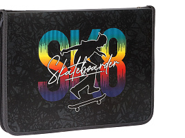 Папка для труда А4 ArtSpace ПТР-5_48956 "Skateboard", пластик, молния вокруг, откид.