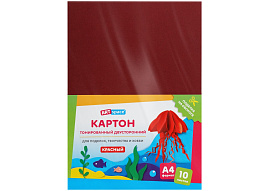 Цветной картон ArtSpace КТ1А4_37996 10л., тонированный, красный, 180г/м2