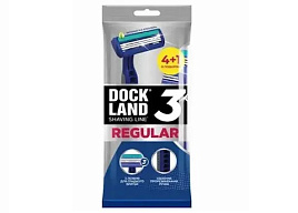 Станок для бритья Docland Regular мужской  3лезвия 5 штук прорезиненная ручка