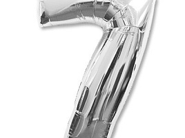 Шар надувной Цифра 7 серебро 1207-3069 102см