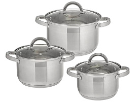 Набор кастрюль нержавейка 3пр(2.,8+3,8+5л) Millet M-402/1291