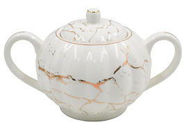 Сахарница керамика 176-350 Золотой мрамор 350мл в/уп