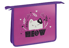 Папка для тетрадей А5 ArtSpace ПТ-73О0002 "MEOW", пластик, на молнии