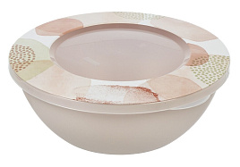 Миска пластик 5л Plast Team Pastel PT1076 с крышкой персиковая карамель