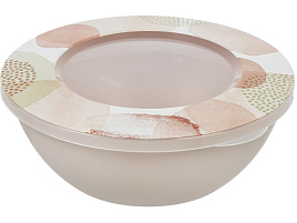 Миска пластик 5л Plast Team Pastel PT1076 с крышкой персиковая карамель