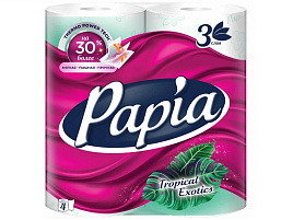 Туалетная бумага Papia 4шт.3-х сл.Tropical Exotics