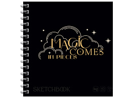 Скетчбук BG Скв40гр_58077 "Magic comes", 40л., 170*170 на гребне, матовая ламинация, фольга, Soft Touch, 120г/м2