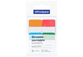 Закладки самоклеящиеся OfficeSpace 369651 38*25мм, 20л*4 неоновых цвета, европодвес