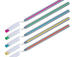 Ручка OfficeSpace BPMS_43020 "Magic stripe" синяя, 0,6мм, трехгранная, на масляной основе, штрих-код