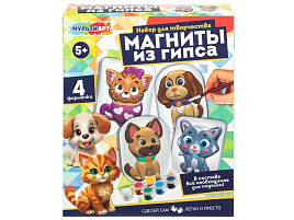 Магниты из гипса MGN-122818C Кошечки и собачки