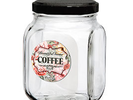 Банка для сыпучих стекло 650мл Кофе с мет.кр. 626-2503/5998