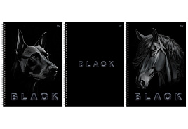 Тетрадь 80л. А4 на спирали  Т4гр80_лс_вл 08657 "Just black", soft-touch ламинация, выб. лак