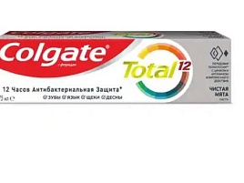 Зубная паста Колгейт Тотал 12 75мл Чистая мята 6871