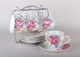 Сервиз чайный 12 пр F102-12m Летний вечер на металическая подставке