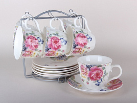 Сервиз чайный 12 пр F102-12m Летний вечер на металическая подставке