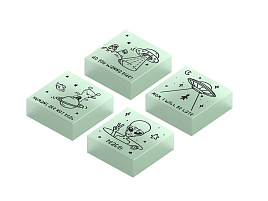 Ластик Berlingo BLc_00610 "Aliens", прямоугольный, 28*28*12мм, флуоресцентный