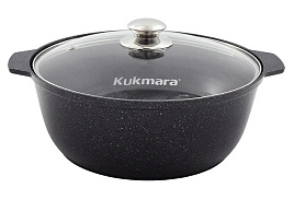 Жаровня 5л Kukmara жмт528а/9697 Мрамор темный стекл.кр