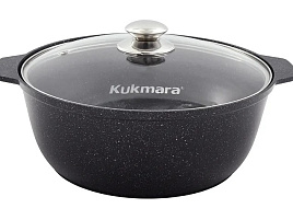 Жаровня 5л Kukmara жмт528а/9697 Мрамор темный стекл.кр
