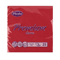 Салфетки 33*33 Plushe 2-сл 25шт Красные