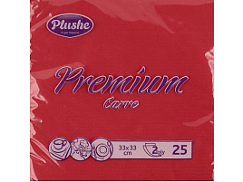 Салфетки 33*33 Plushe 2-сл 25шт Красные