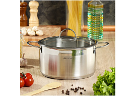 Кастрюля нержавейка 5,8л GS-01319-24CA/3683 Daniks Бонн индукция