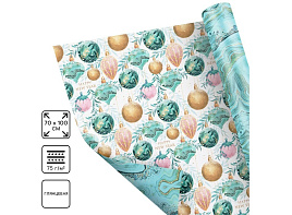 НГ Бумага упаковочная 7067147 Елочные шары 70*100см