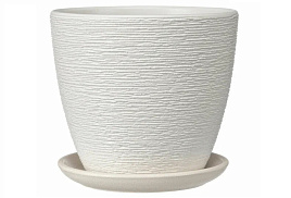 Кашпо цветочное 2,3л Керамика Гнездо БП-0002618 белый без поддона