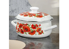 Кастрюля эмаль 2л 61904-102/6-У Маковый цвет Даникс