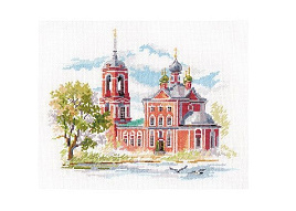 Вышивка крестиком 22*18см 3-24 Переславль-Залесскийю Сорокосвятская церковь