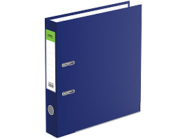 Папка регистратор 5см. СТАММ ММ-31840 "Бизнес", бумвинил, с карм. на корешке, нижний метал. кант, синяя