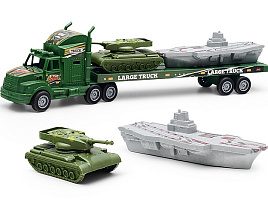 Инерционнная Машина 6615 Военный тягач с танком и военным кораблем