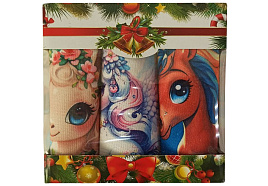 СГ Набор кухонных салфеток 3шт 30*30 Лошадка полиэстер