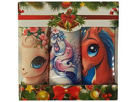 СГ Набор кухонных салфеток 3шт 30*30 Лошадка полиэстер