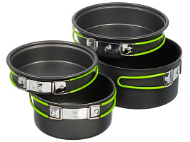 Набор кастрюль алюминий 4пр(2кастрюли+2сковороды) походный Т2022-914/3462