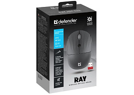 Мышь Defender беспроводная 52037 оптическая Ray MM-032 серый, 2.4G+BT,4кнопки,1600 dpi