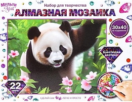 Алмазная мозаика 30*40 115951 Панда, с подрамником