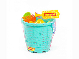 Песочный набор №530 51837 Ведро,совок,грабли,лейка,4 формочки