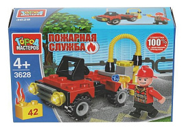 Конструктор Брик 3628-JS Поожарный на машине 42дет.