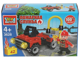 Конструктор Брик 3628-JS Поожарный на машине 42дет.