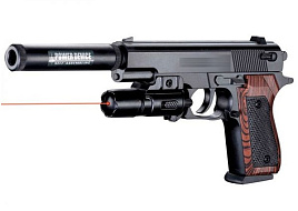 Пистолет пневматический 1B00122 с лазерным прицелом и глушителем