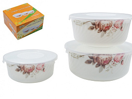 Набор салатников керамика 3пр 3PCS HKW YF20032/6331 Чайные розы