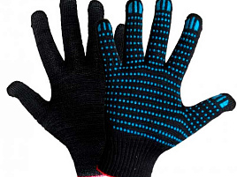 Перчатки х/б ПВХ 7-х нитк Супер Люкс  7кл точка 77ТЧ