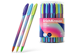 Ручка Erich Krause 61012 Neo® Stick Cool Ray 0.7, Super Glide Technology, цвет чернил синий
