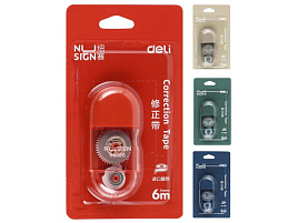 Корректирующая лента Deli NS156 Nusign 6мх5мм ассорти корпус блистер
