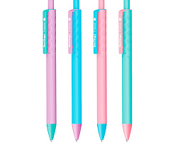 Ручка Berlingo CBm_70956 автоматическая "Haze" 0,7мм, синяя, прорезин. корпус, корпус ассорти