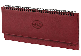 Планинг 2026г. BRAUBERG 117220 "Favorite", 305х140 мм под кожу, бордовый