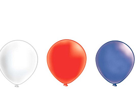 Шар надувной 12 пастель Ассорти СИНИЙ БЕЛЫЙ КРАСНЫЙ (50шт) Ч41023