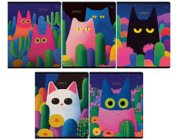 Тетрадь 48л.  Т5ск48_вл 08524 "Странные животные", микро sandy-touch лак