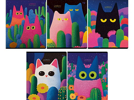 Тетрадь 48л.  Т5ск48_вл 08524 "Странные животные", микро sandy-touch лак